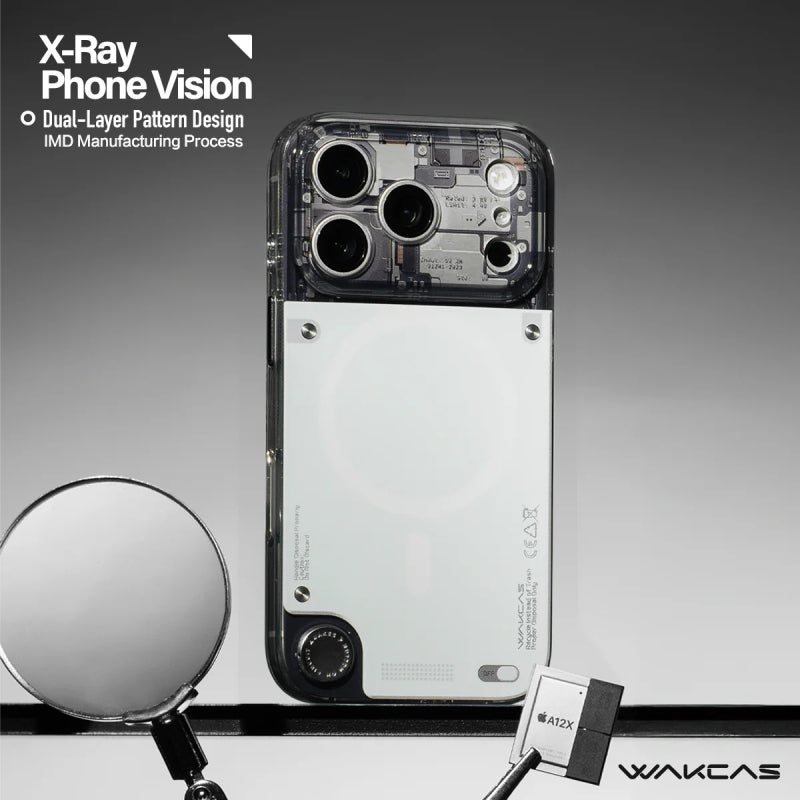 Wakcas Gloss Black See-Through MagSafe Case for iPhone 18 Series