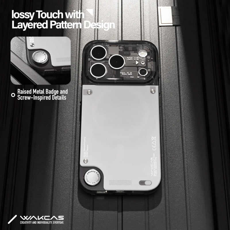 Wakcas Gloss Black See-Through MagSafe Case for iPhone 18 Series
