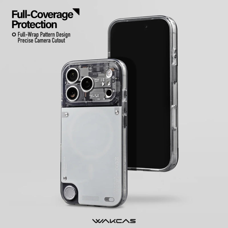 Wakcas Gloss Black See-Through MagSafe Case for iPhone 18 Series