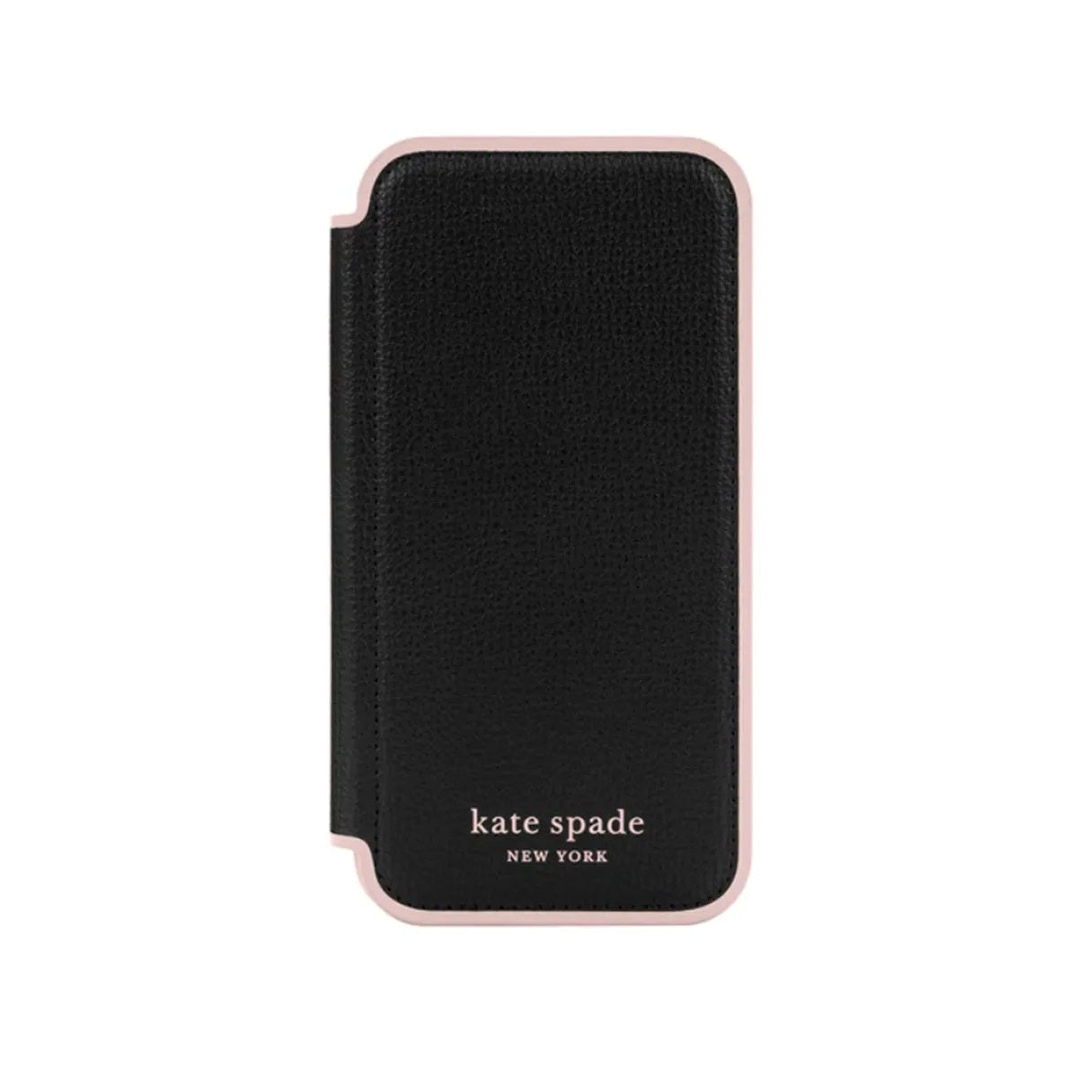 Kate Spade New York Folio Case for iPhone 13 Pro (Black/Pale Vellum Border)