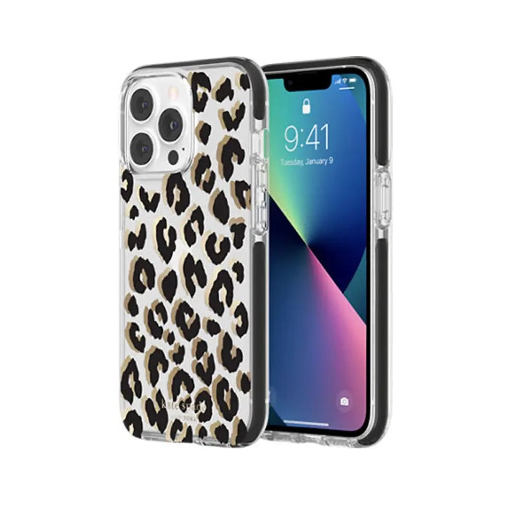 Kate Spade New York Protective Hardshell Case for iPhone 12 Pro Max/ 13 Pro Max (City Leopard Black)