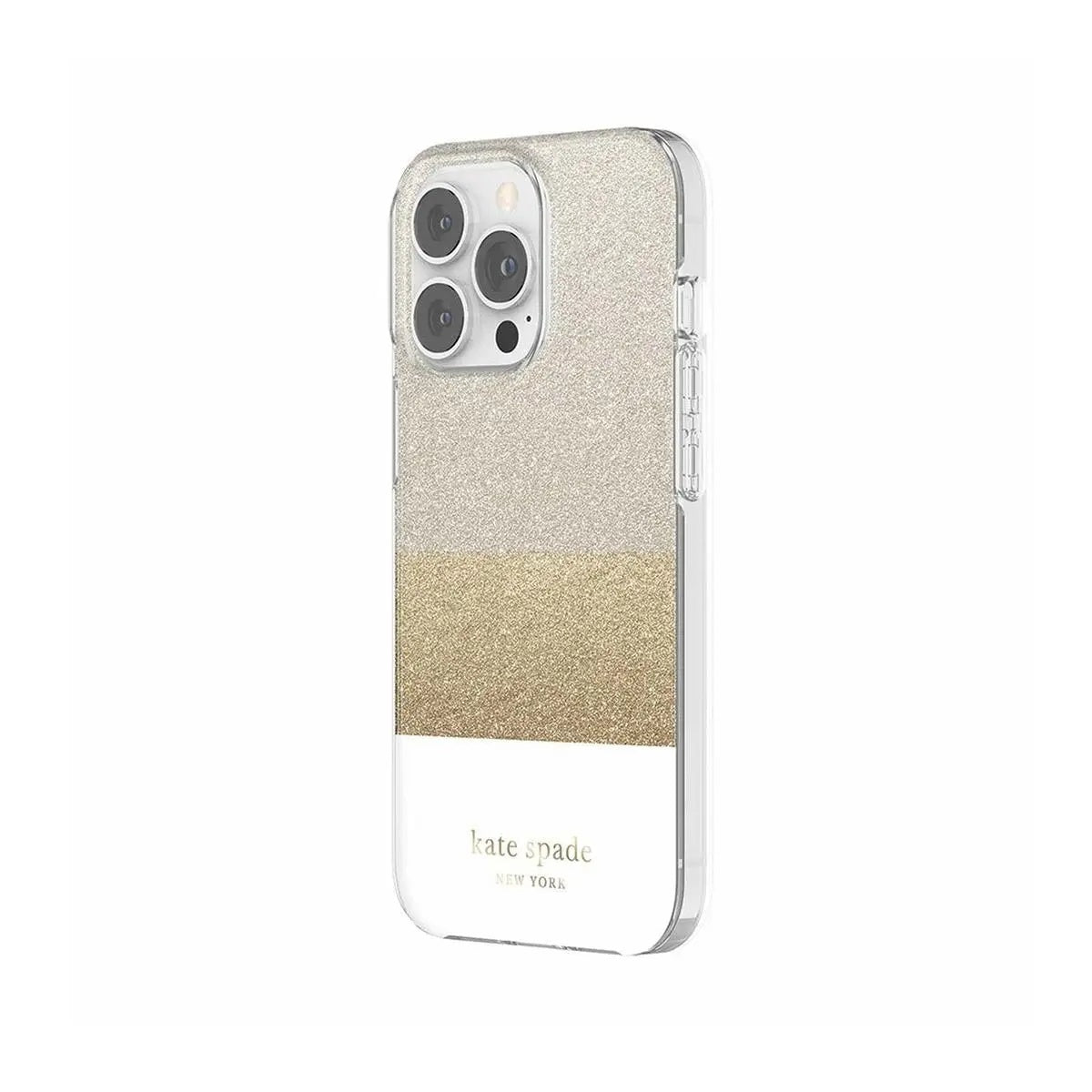 Kate Spade New York Protective Hardshell Case for iPhone 12 Pro Max/ 13 Pro Max (Glitter Block White)