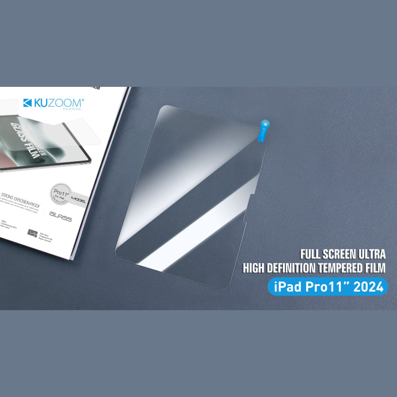 Kuzoom iPad Full Screen Ultra High Definition Tempered Flim for M5-M4 Pro 11"/13"