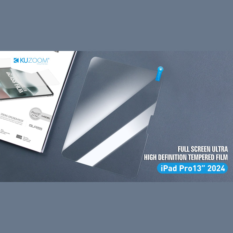 Kuzoom iPad Full Screen Ultra High Definition Tempered Flim for M5-M4 Pro 11"/13"