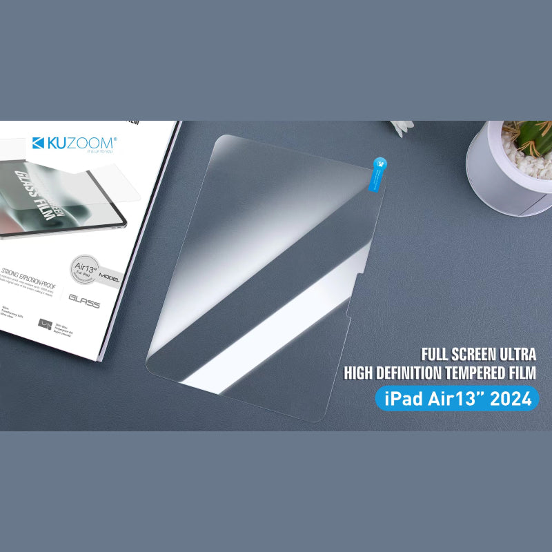 Kuzoom iPad Full Screen Ultra High Definition Tempered Flim for M3-M2 Air 11"/13"