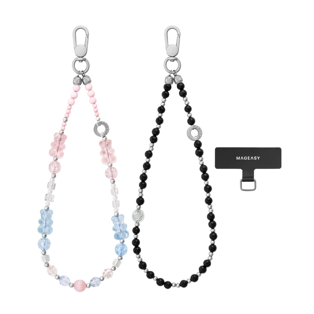 MagEasy Beaded Wrist Strap + Strap Card (Snap Hook (with Strap Card))