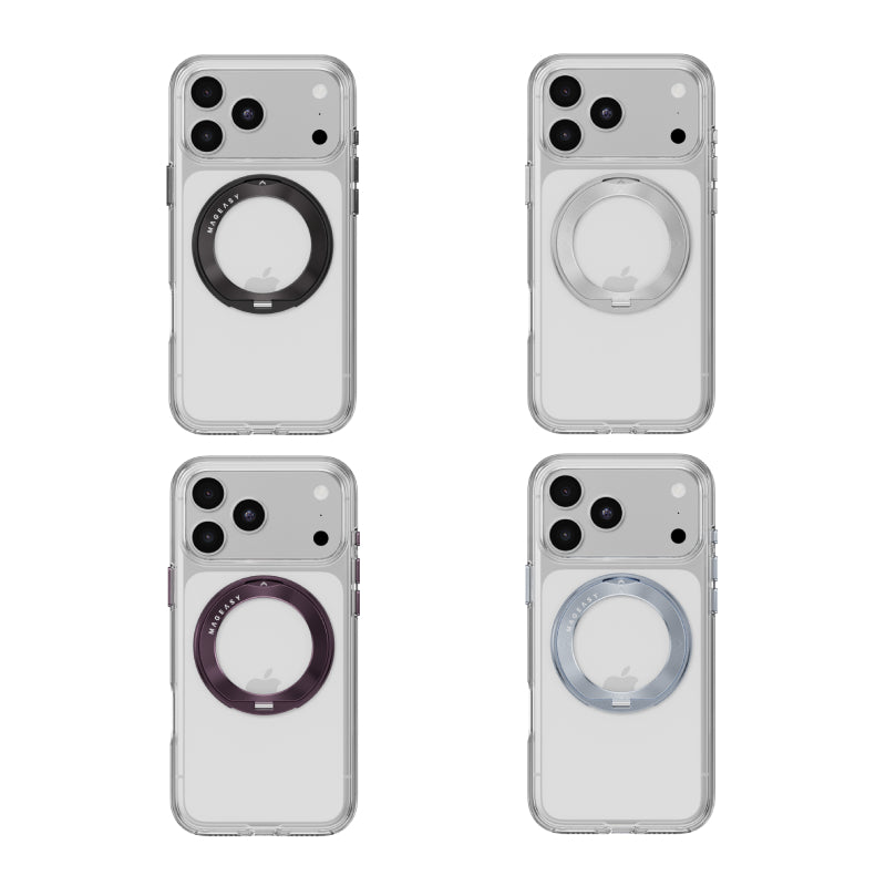 MagEasy Bright 360 M Never Yellowing Rotating Ring Protective Clear Case For iPhone 18 Series