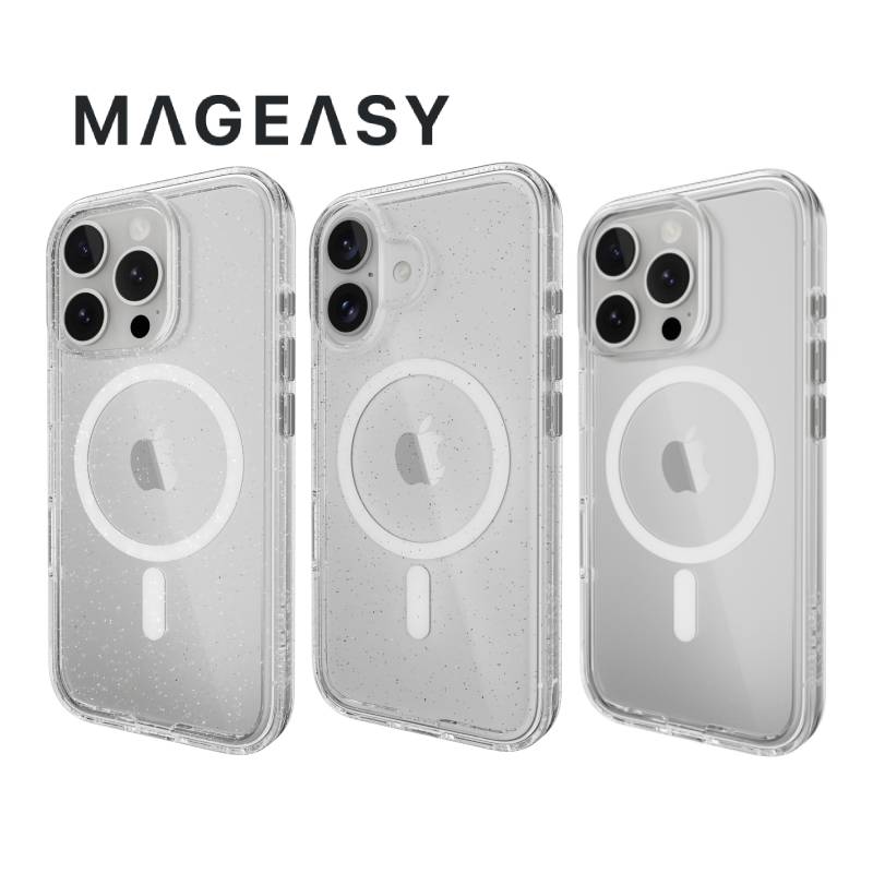 MagEasy Bright M Never Yellowing Shockproof Clear Case for iPhone 16 Series