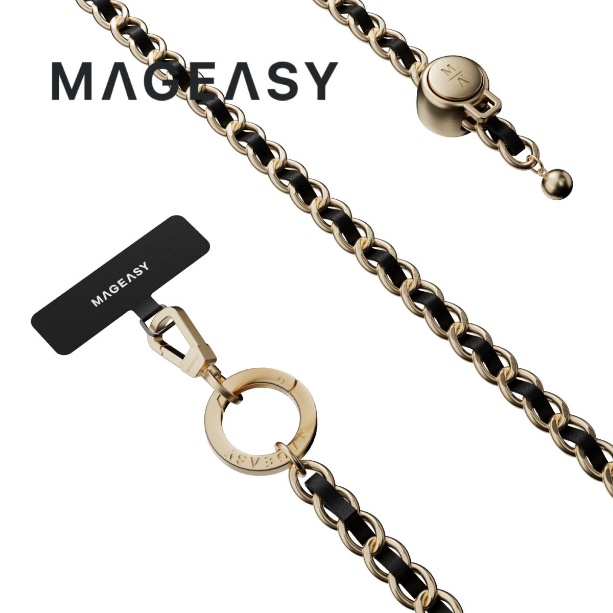 MagEasy Leather Chain Strap - Classic + Strap Card