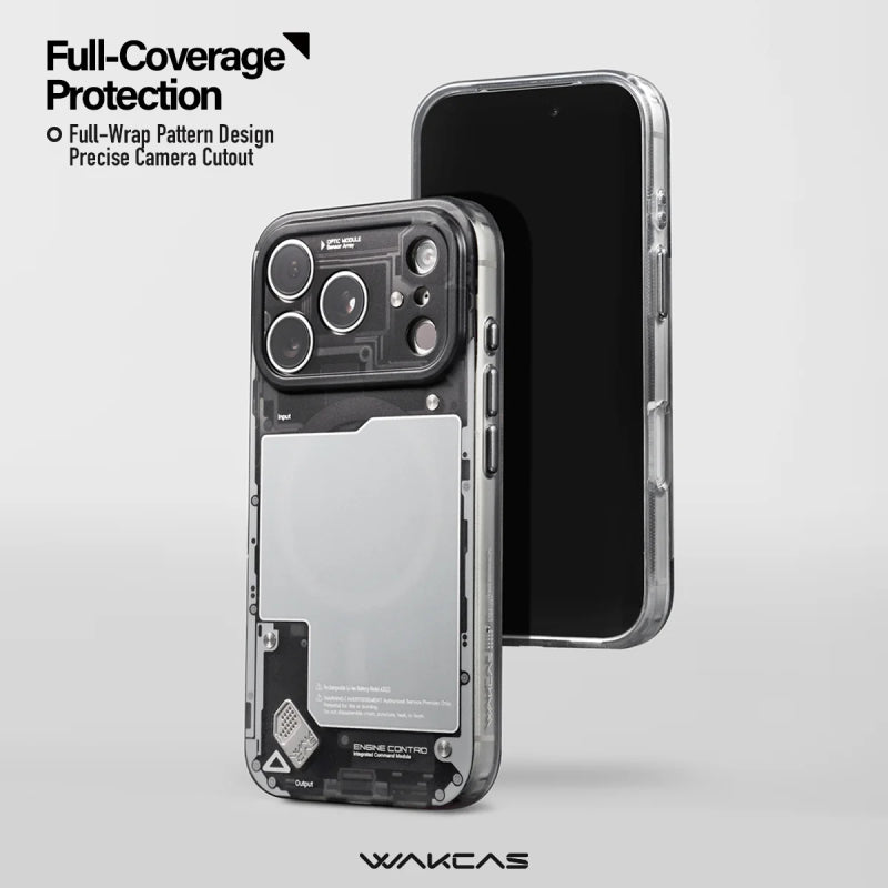 Wakcas Black See-Through Matte MagSafe Case for iPhone 18 Series