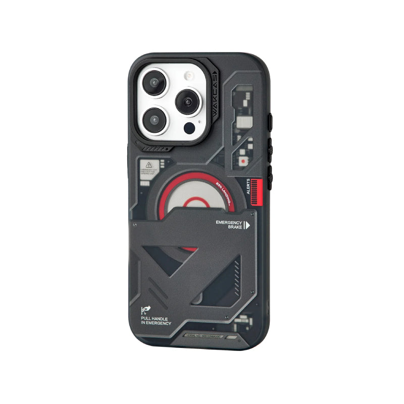 Wakcas Black Emergency Panel MagSafe Case for iPhone 18 Series