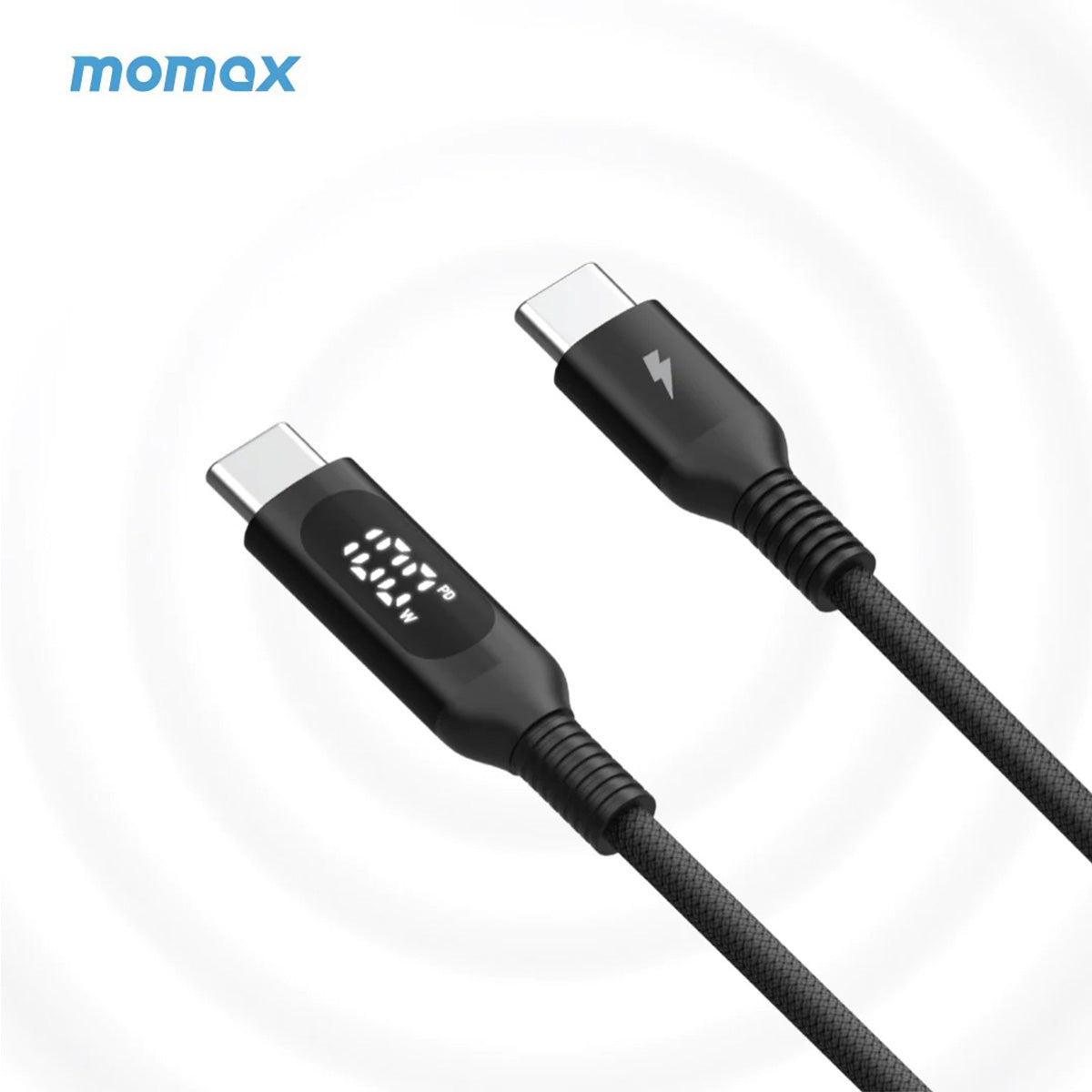 Momax Elitelink USB-C to USB-C PD 100W LED Lylon Braided Fast Charging Cable (1.2m)