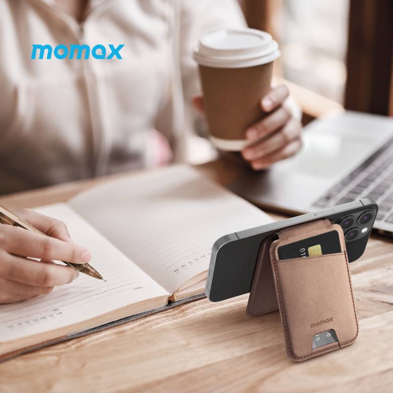 Momax Magnetic Wallet stand with Card Holder