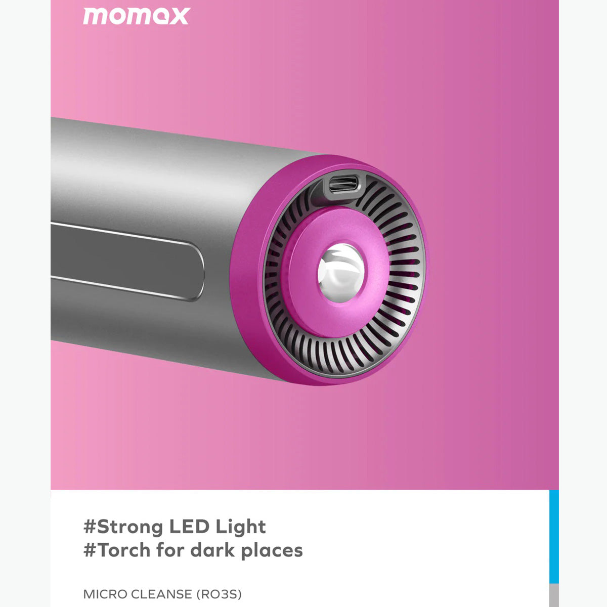 Momax Micro Cleanse Portable Mini Vacuum Cleaner RO3E (Space Gray) - XtraSure | Apple Authorized Reseller in Myanmar
