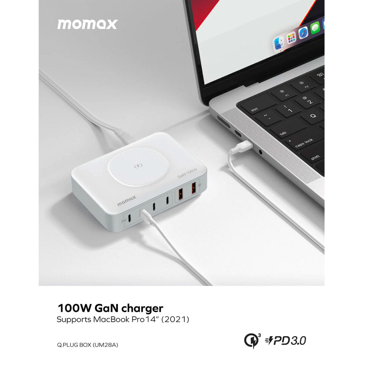 Momax ONEPLUG GaN 100W 6-Ports with Wireless Charging