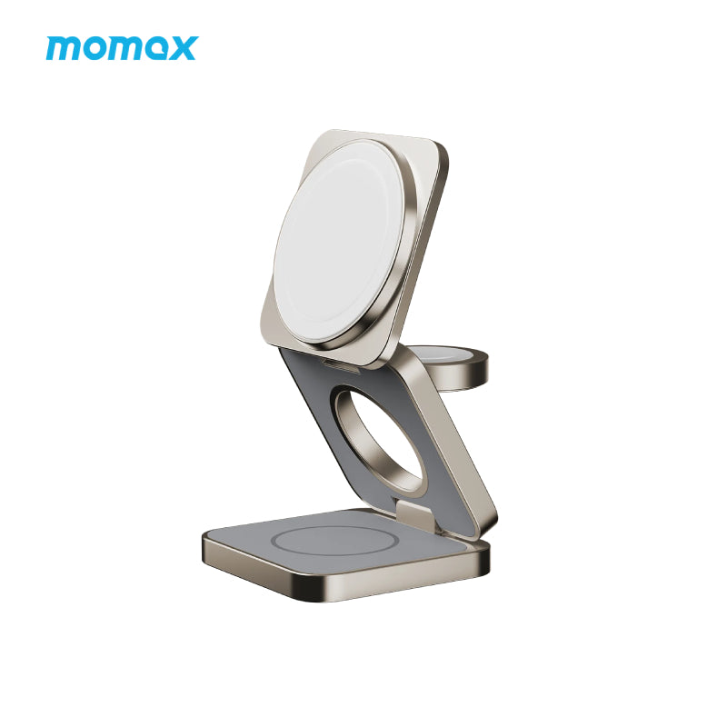 Momax Q2.Mag Go Qi2 3-in-1 Magnetic Wireless Charging Stand - XtraSure | Apple Authorized Reseller in Myanmar