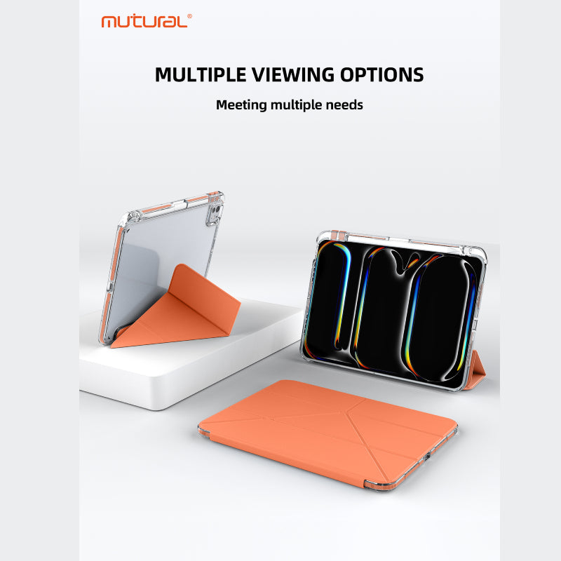 Mutural Clear Pro Folio Case for iPad M4/M3 & M2 Air 13"/ M2 Pro 12.9"