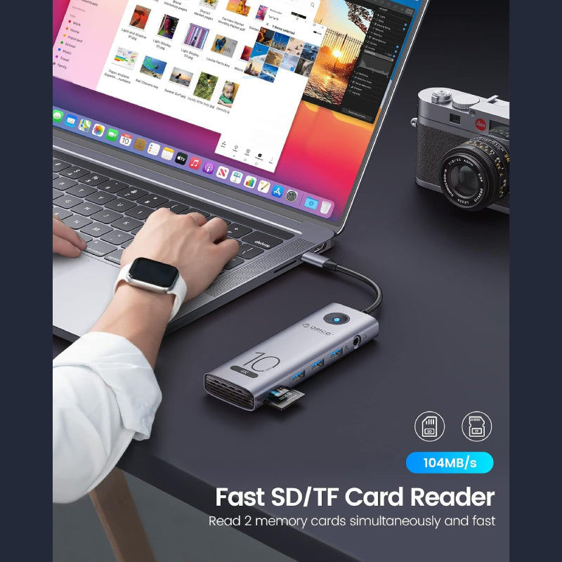 Orico 10 in 1 USB-C Hub with 4K@60Hz HDMI