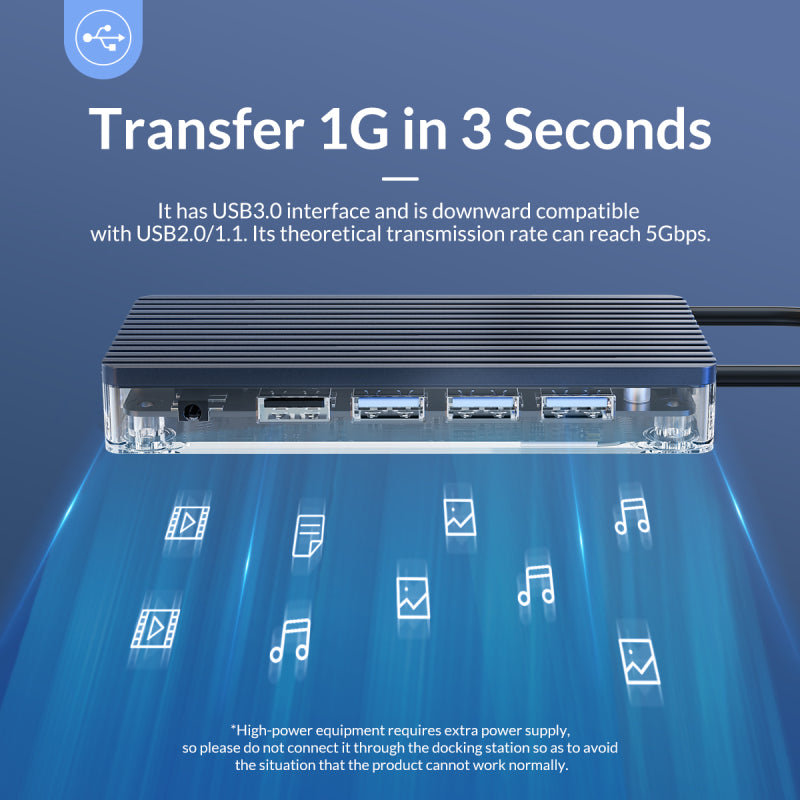 Orico Type-C 8-in-1 Transparent Hub
