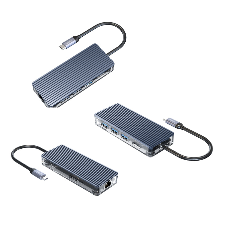 Orico Type-C 8-in-1 Transparent Hub