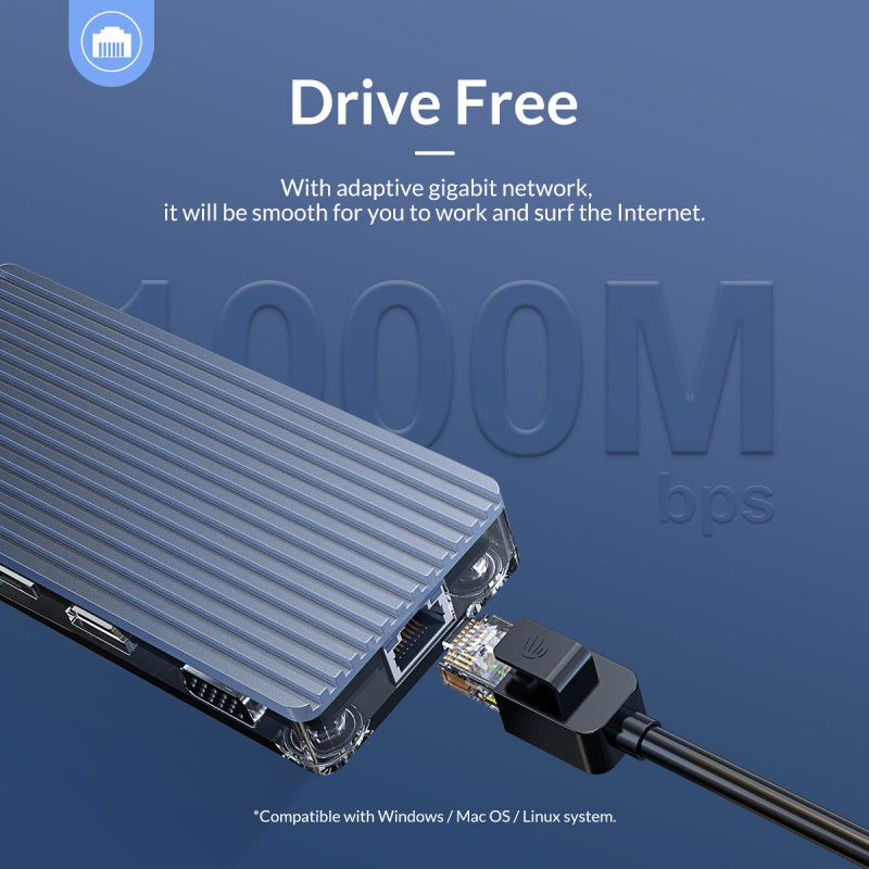 Orico Type-C 8-in-1 Transparent Hub