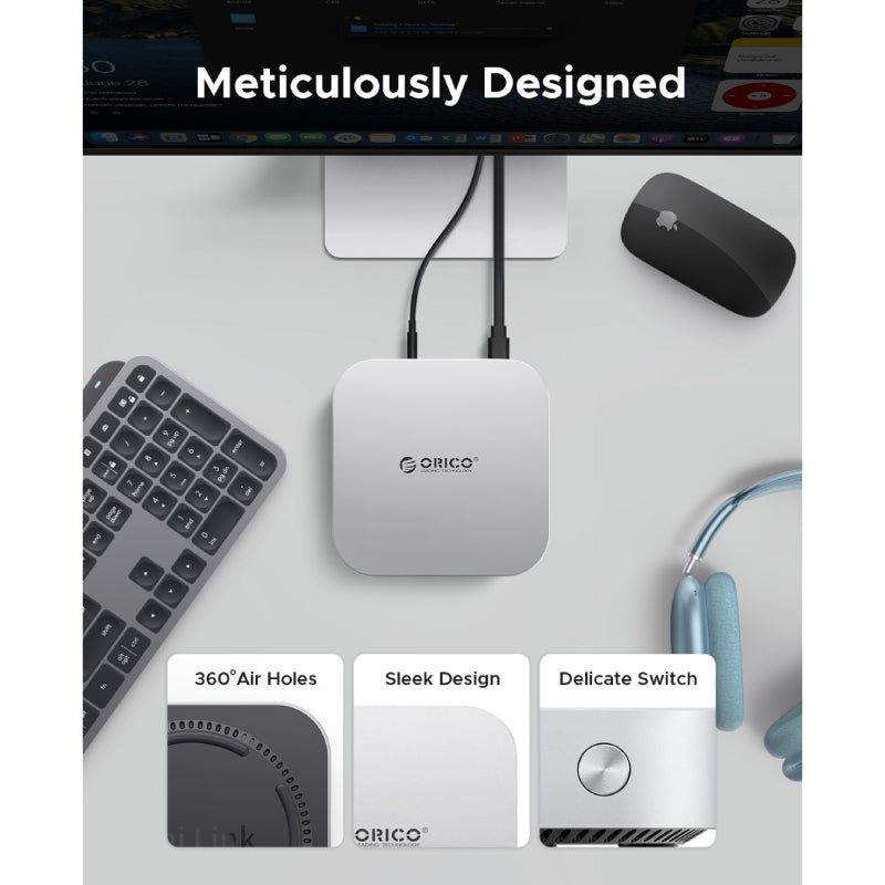 Orico MiniLink 7-in-1 Dock with M.2 SSD Enclosure for Mac mini