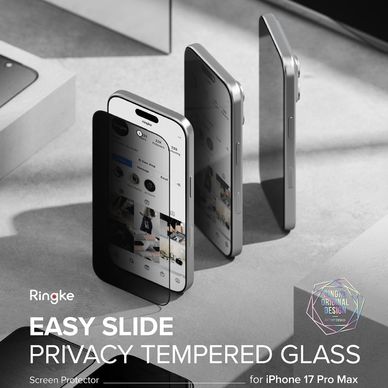 Ringke Easy Slide Privacy Tempered Glass for iPhone 17 Series