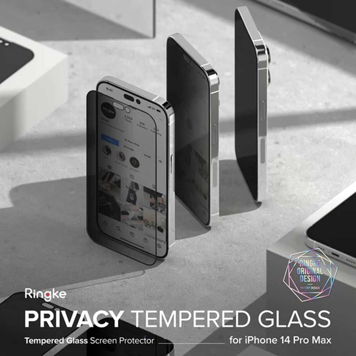 Ringke Privacy Glass Screen Protector for iPhone 14/13 Series
