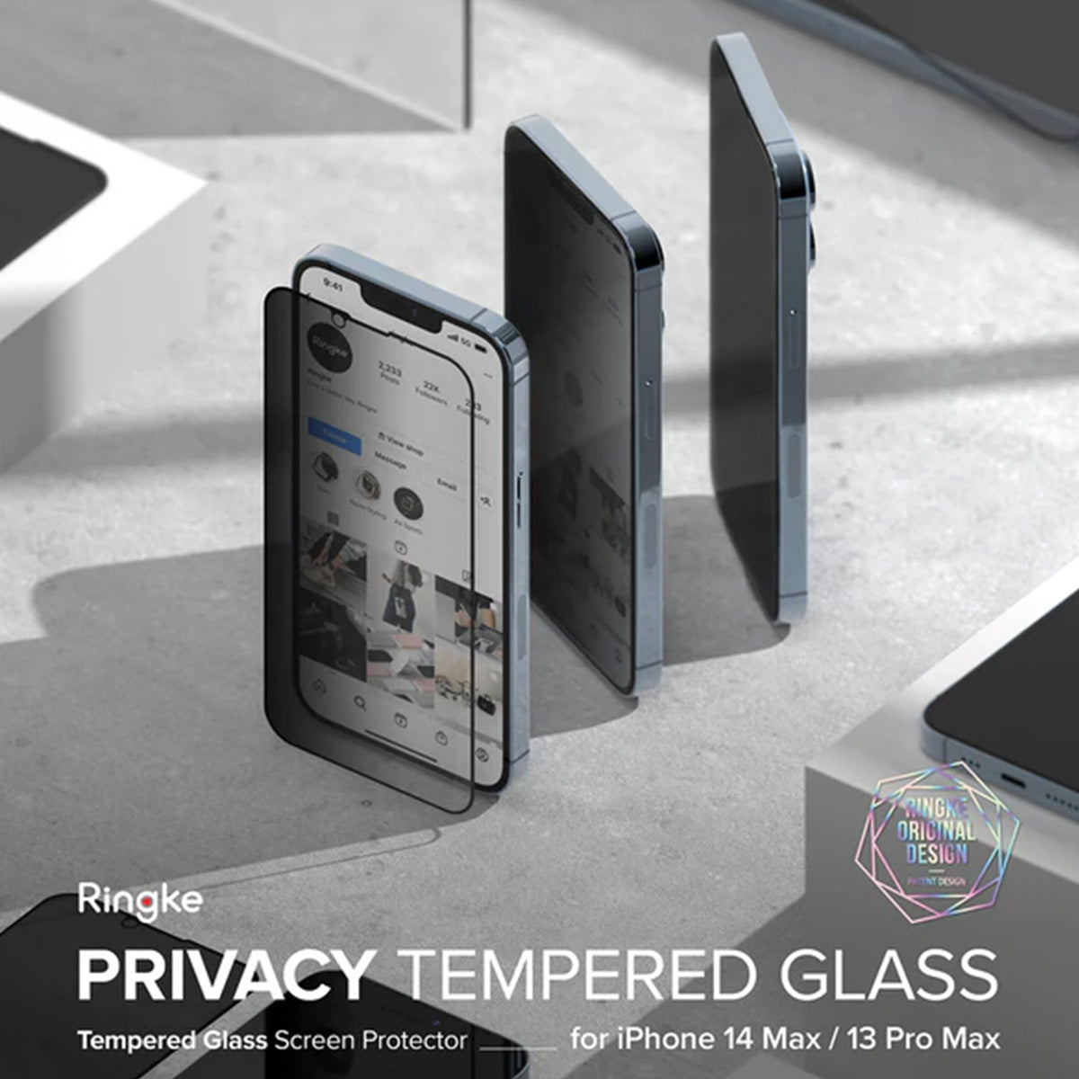 Ringke Privacy Glass Screen Protector for iPhone 14/13 Series