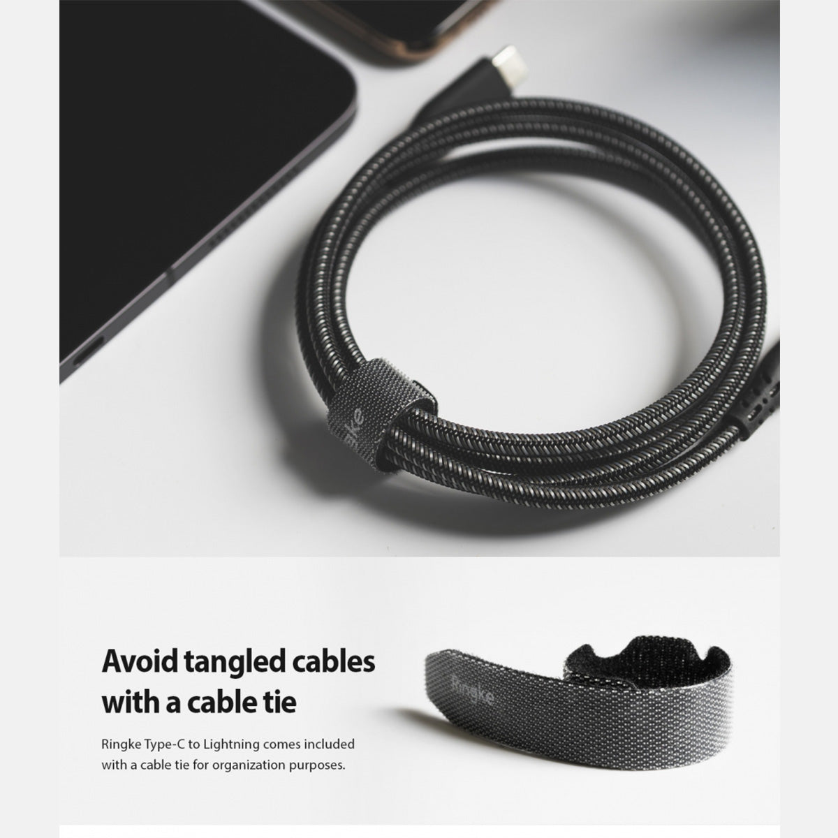 Ringke USB-C to Lighting Charging Cable (1.2m) Black
