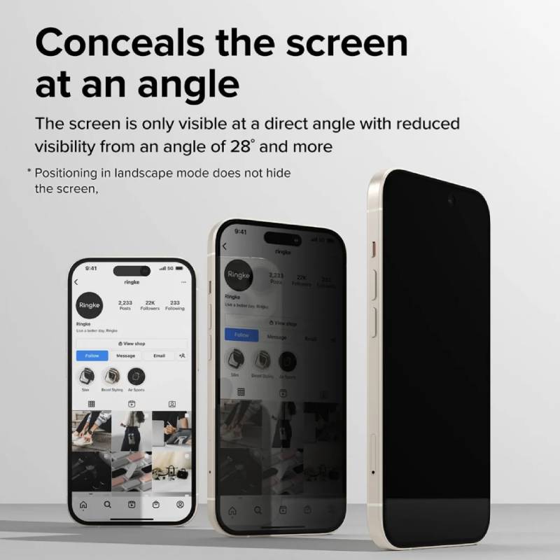 Ringke Privacy Glass Screen Protector for iPhone 16 Series