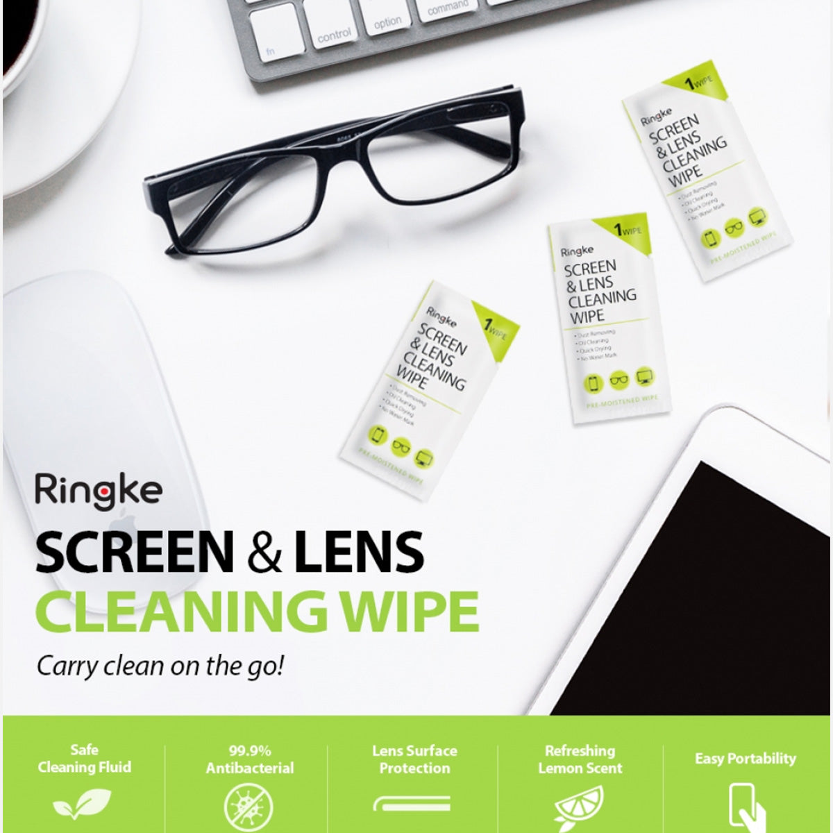 Ringke Screen &amp; Lens Cleaning Wipe (50pcs)