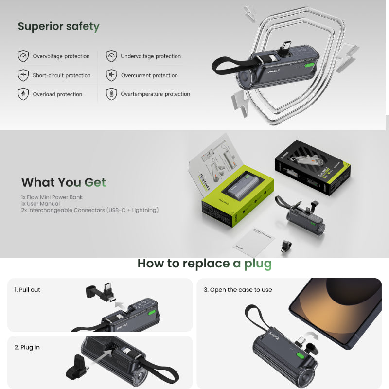 Sharge Flow mini 2 Power Bank 5000mAh (T1)