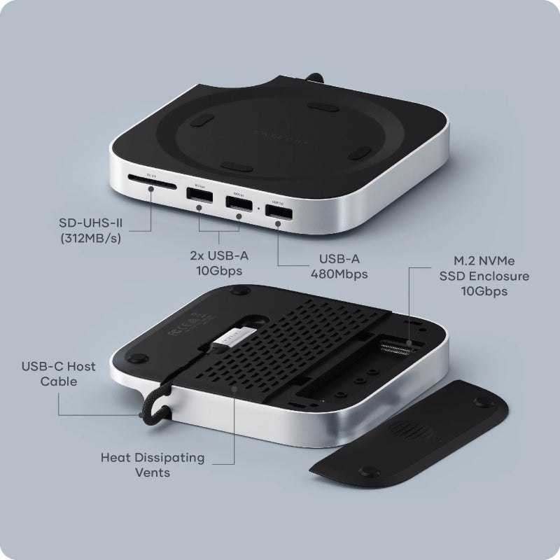 Satechi Mac Mini M6/M5 Pro/M4 Stand & Hub with SSD Enclosure