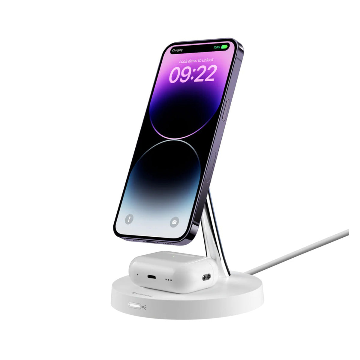 SwitchEasy MagPower 2-in-1 Magnetic Wireless Charging Stand (White)