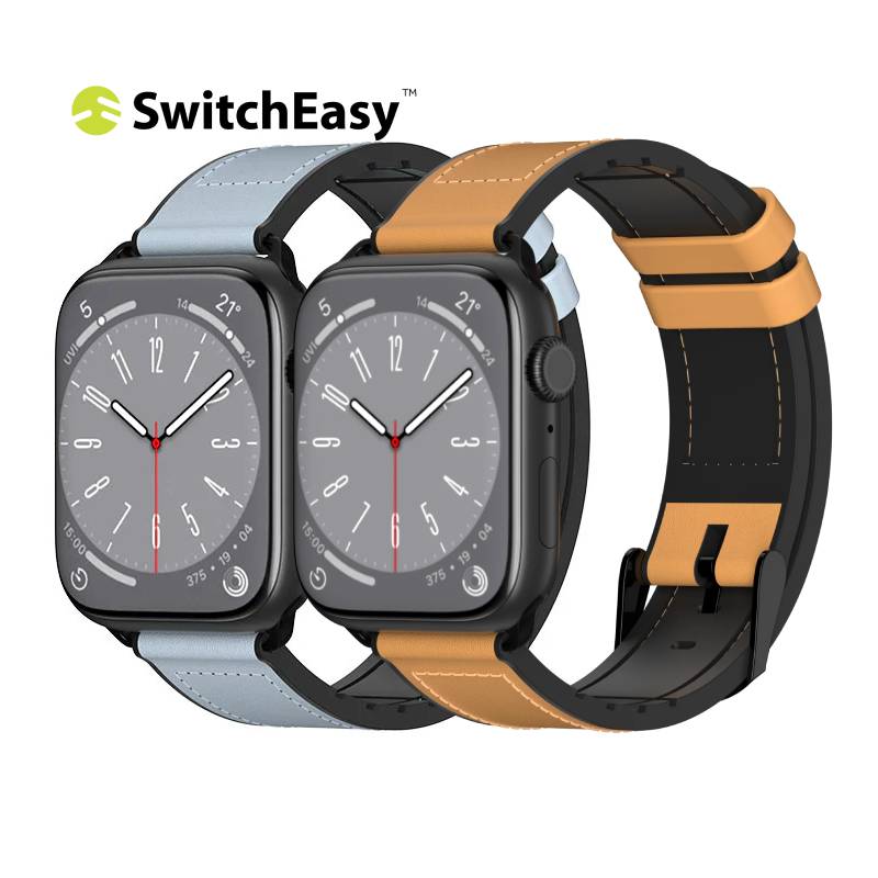SwitchEasy Hybrid Silicone-Leather Apple Watch  Band (44/45/46/49mm)