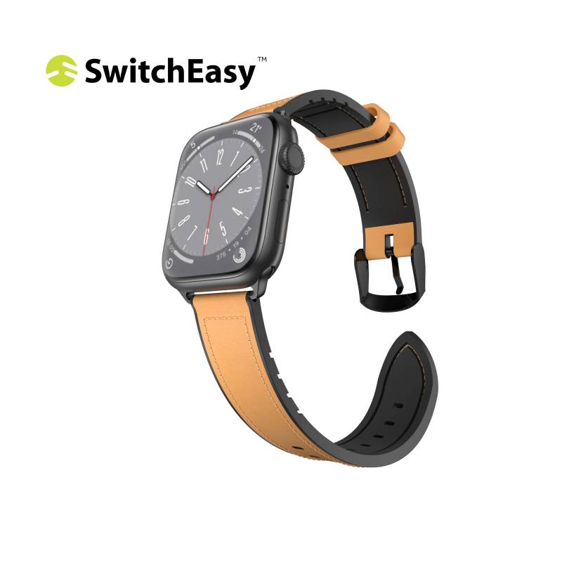 SwitchEasy Hybrid Silicone-Leather Apple Watch  Band (44/45/46/49mm)