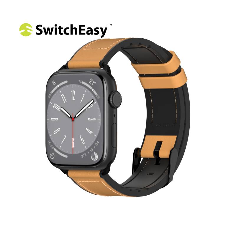 SwitchEasy Hybrid Silicone-Leather Apple Watch  Band (44/45/46/49mm)