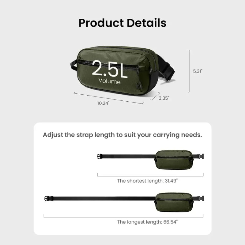 Tomtoc Aviator-T35 X-Pac Chest Bag (2.5L) - XtraSure | Apple Authorized Reseller in Myanmar