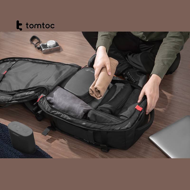 Tomtoc Navigator-A82 Travel Laptop Backpack 17″ (Black) - XtraSure | Apple Authorized Reseller in Myanmar