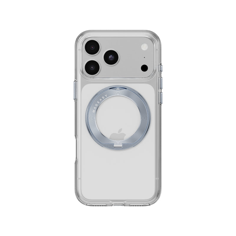 MagEasy Bright 360 M Never Yellowing Rotating Ring Protective Clear Case For iPhone 18 Series