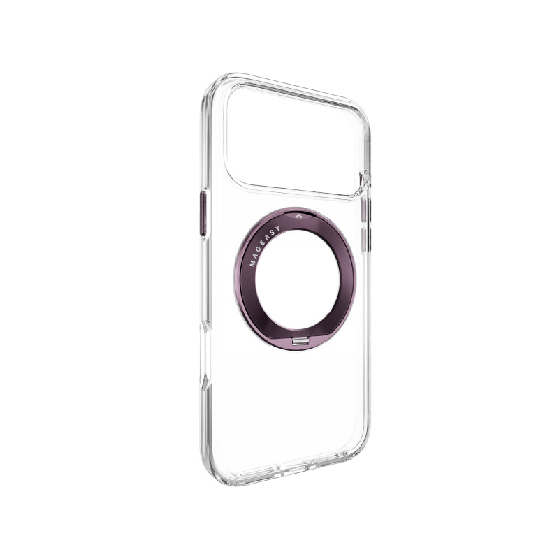 MagEasy Bright 360 M Never Yellowing Rotating Ring Protective Clear Case For iPhone 18 Series