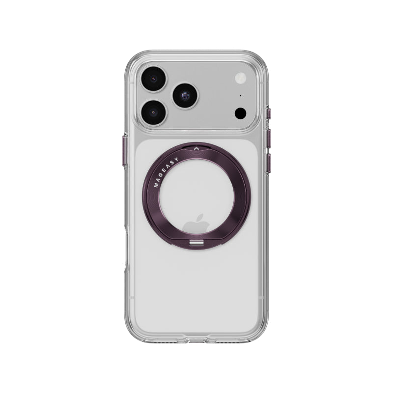 MagEasy Bright 360 M Never Yellowing Rotating Ring Protective Clear Case For iPhone 18 Series