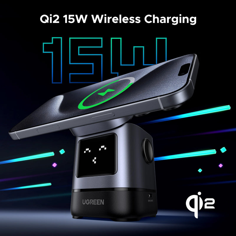 Ugreen Uno 25W 2-in-1 Qi2 Magnetic Wireless Charger (W709)