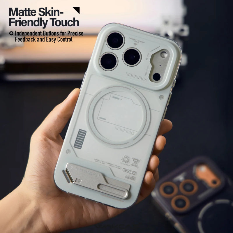 Wakcas Energy Module MagSafe Case for iPhone with Built-in Metal Stand 18 Series