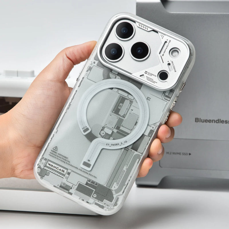 Wakcas Frosted Circuit Design MagSafe Case for iPhone 18 Series