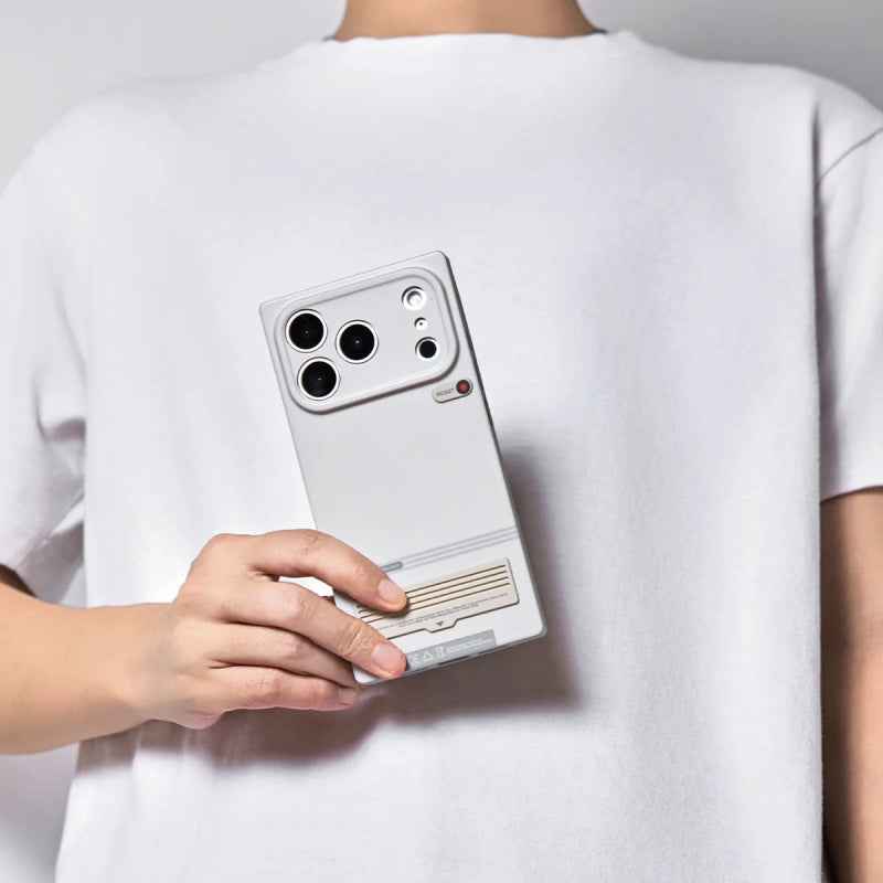 Wakcas Gray Square Retro Terminal MagSafe Case for iPhone 18 Series