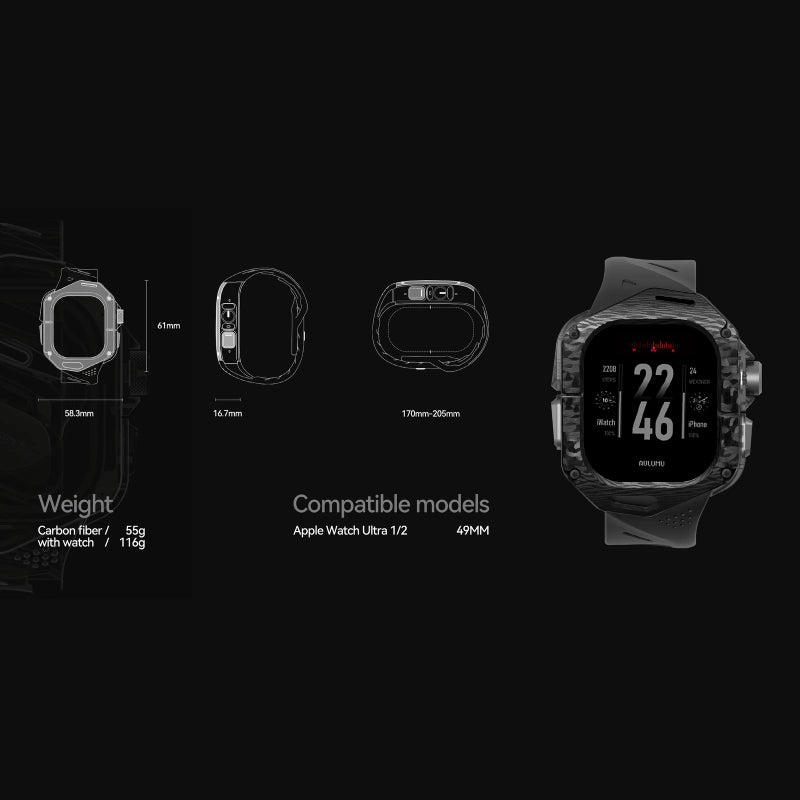 AULUMU A01 case with Carbon Fiber Cover (49mm)