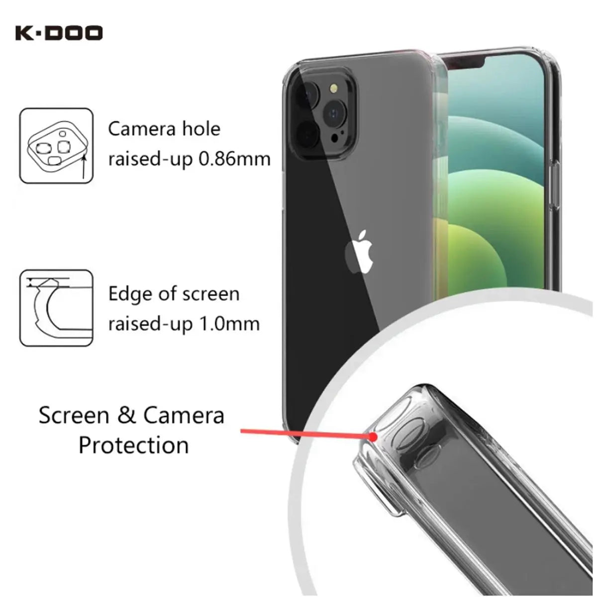 K-Doo Guardian Case for iPhone 11/11 Pro (Clear)
