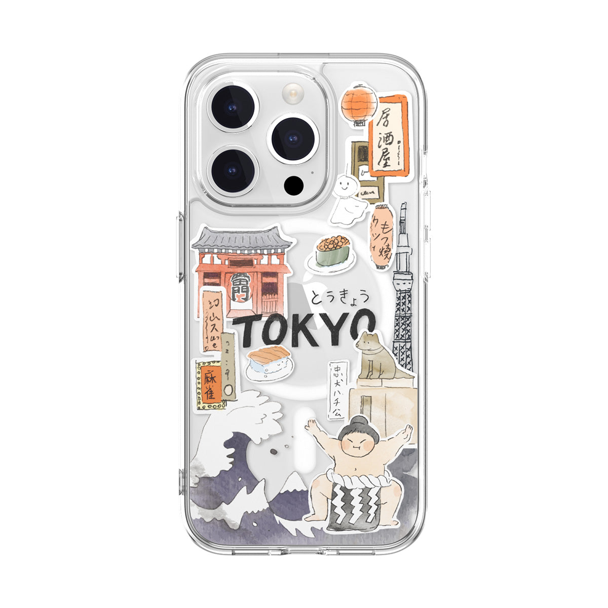SwitchEasy City M Hand-drawn Print Case with AirBarrier Shockproof Clear Case for iPhone 15 Series